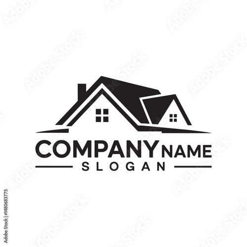 Home Logo Design, Real Estate Logo Design, Home Silhouette, Home property logo