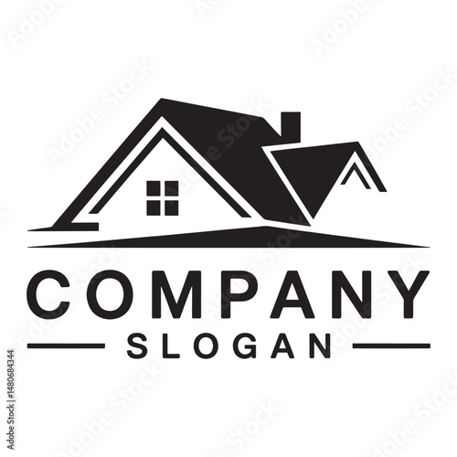 Home Logo Design, Real Estate Logo Design, Home Silhouette, Home property logo