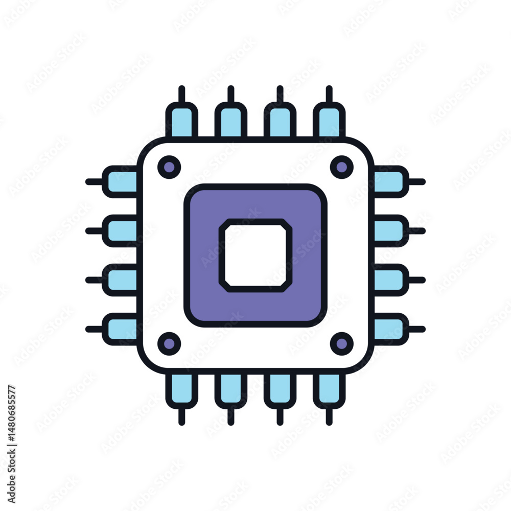Microchip Vector icon Microchip Vector icon