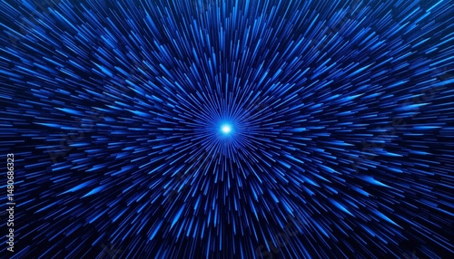 Unique, pointed blue radial background image, gradation, light, abstract, banner texture advertising poster