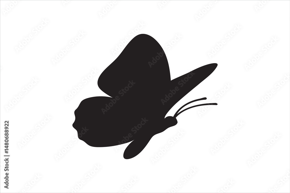 Simple butterfly silhouette vector icon with minimalist outline art and isolated modern design illustration Simple butterfly silhouette vector icon with minimalist outline art and isolated modern design illustration