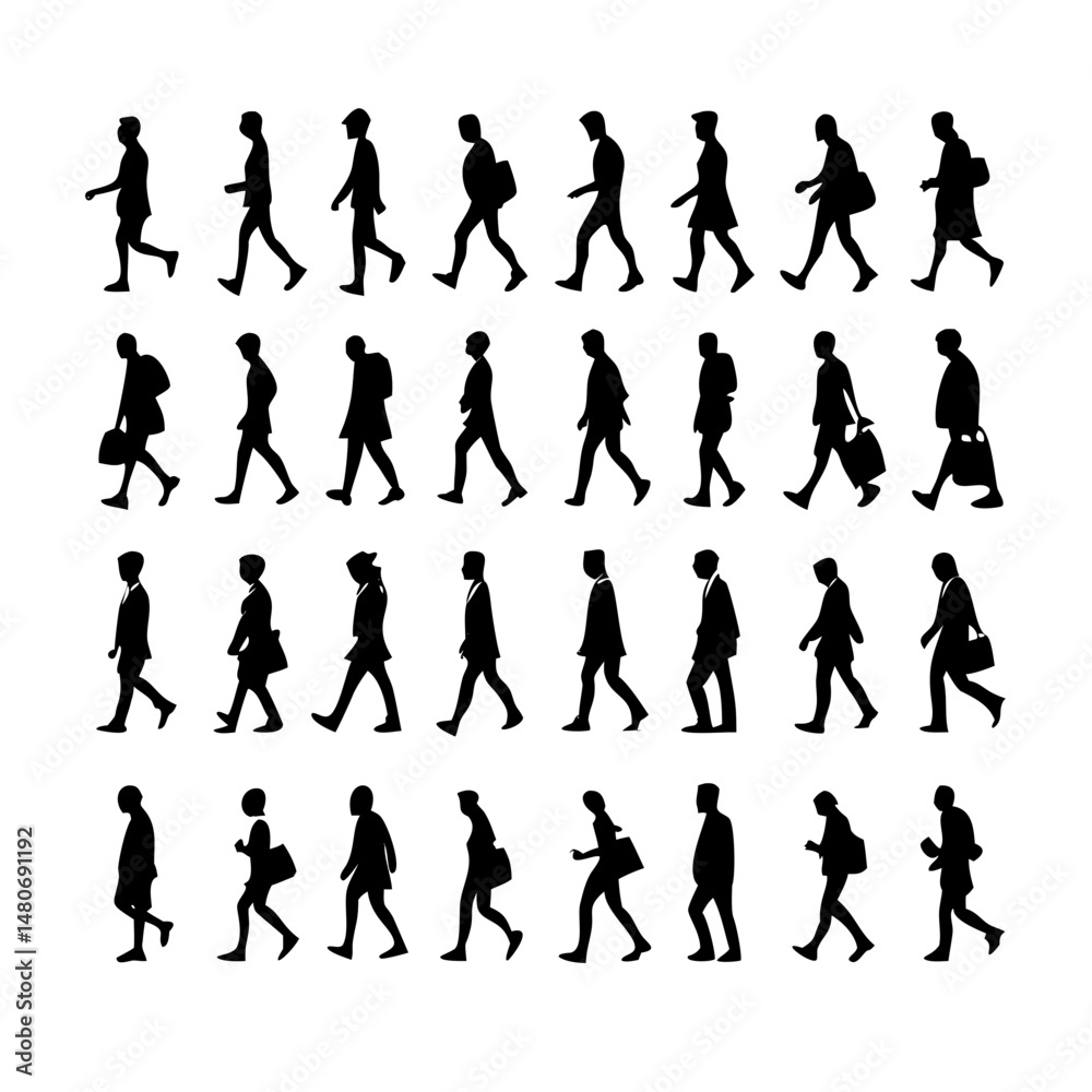 Obraz premium 25 People: A Dynamic Set of Diverse Figures