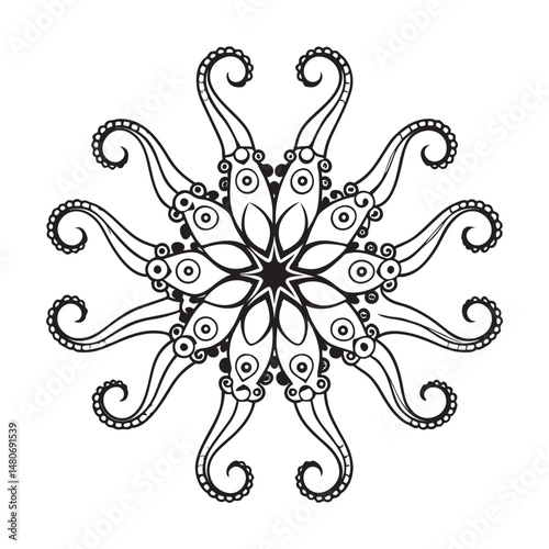 Honeycomb Bee Mandala With Geometric Design