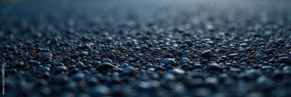 Fototapeta premium Close-up of coarse asphalt texture, uneven surface, abstract, dark
