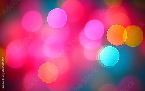 Colorful bokeh lights blur background design.