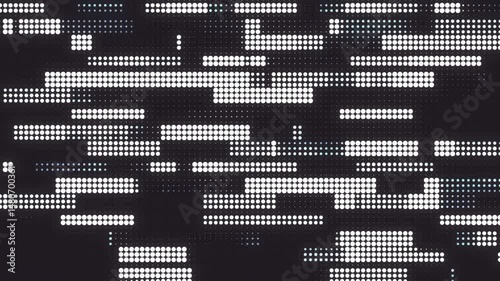 
Abstract Background of Stylized Data Blocks, Horizontal Movement of Dotted Monochrome Squares on a Digital LED Grid, Futuristic Tech Pattern in Motion. 4K Seamless Loop