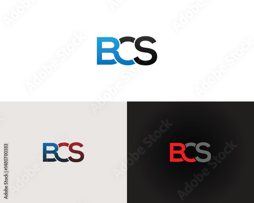 BCS letter logo vector design three color variations corporate identity template elegant branding identity professional symbol initial typography graphic