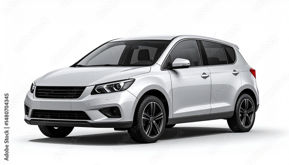 Blank Light Grey Hatchback 3/4 Front Mockup Blank Light Grey Hatchback 3/4 Front Mockup
