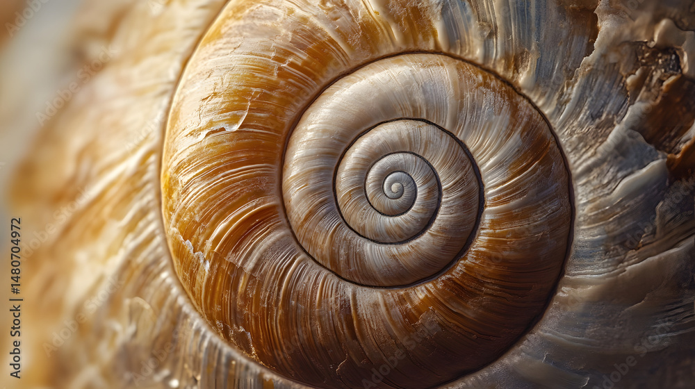 Detailed close up of a snails shell highlighting Detailed close up of a snails shell highlighting