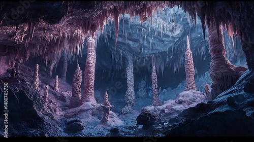 icicles on the edge of the mountain