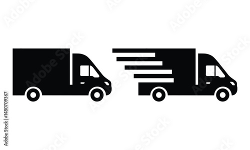delivery truck icon logo design vector template