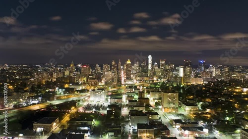 Wallpaper Mural Night Cityscape Aerial Timelapse, Dynamic Traffic Streams, Flickering Urban Lights, Continuous Motion Torontodigital.ca