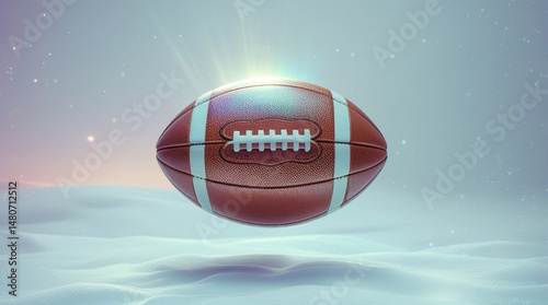 Leather American football ball isolated on white background, American football ball sports equipment Branding, Blog, Marketing, Mockup, Poster or Banner