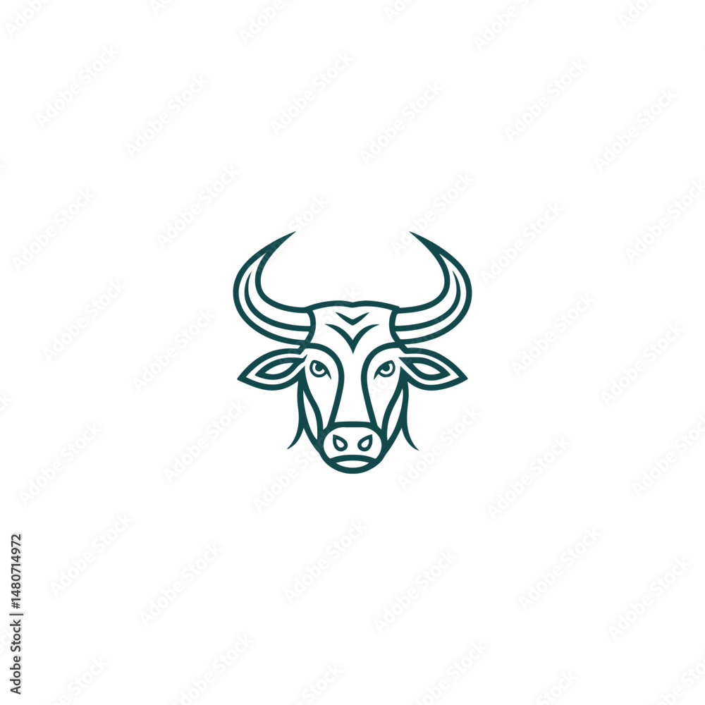Fototapeta premium Elegance drawing art buffalo cow ox bull head logo design inspiration Bull, cow, angus, buffalo, cattle Head logo. Premium logo. Elegant logo symbol design illustration vector for company. 