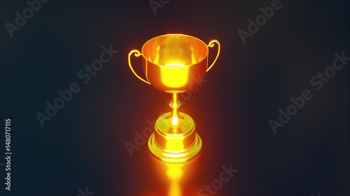 Gold trophy cup. Computer generated 3d render
