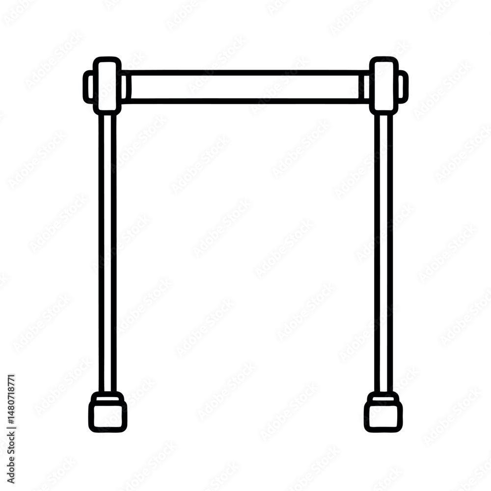 Simple Line Art Vector of Pull Up Bar Fitness Tool Simple Line Art Vector of Pull Up Bar Fitness Tool