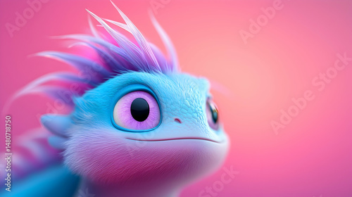 Adorable Baby Dragon Digital Art Pastel Colors