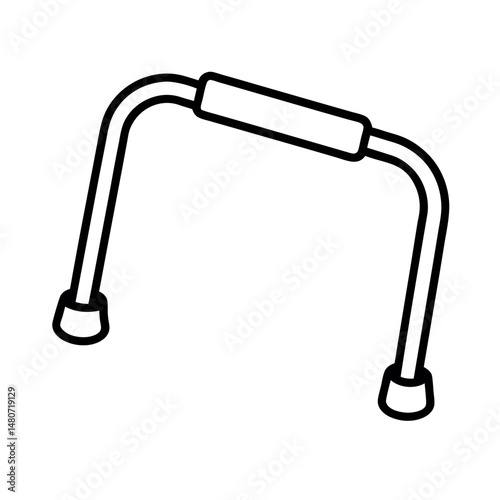 Push Up Bars Line Art Vector for Fitness Illustration