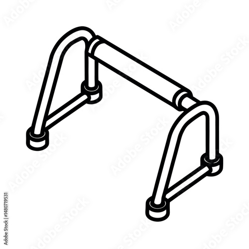 Minimalist Drawing Vector of Push Up Bars Outline