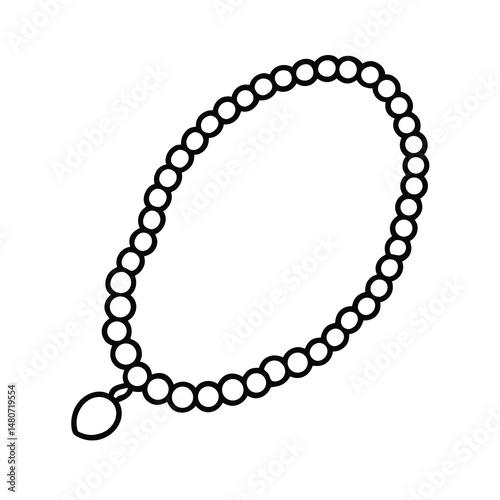 bead strand illustration line art vector