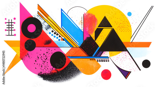 Colorful Abstract Geometric Composition - Modern Art Design