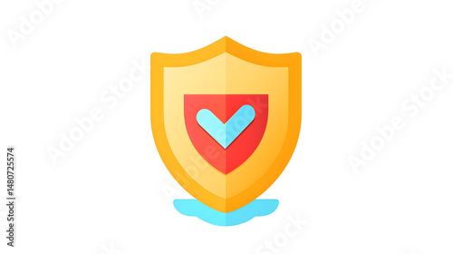 Free Download Internet Protection Shield with Check Mark Icon Flat Style for Security Concepts - GFXLoad