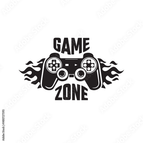 Game Zone Controller Illustration, Gaming Area Design - VECTOR 