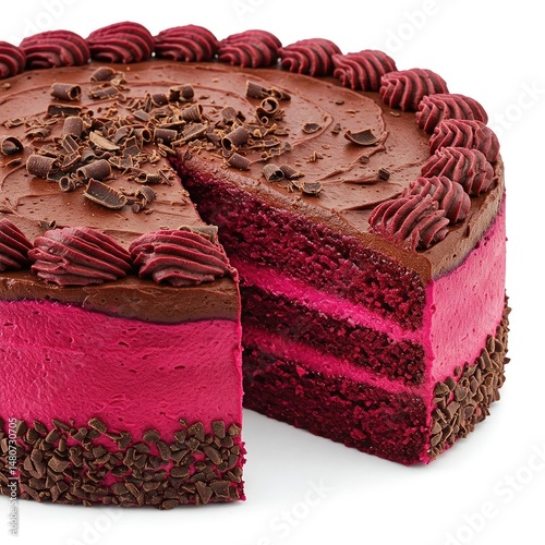 chocolate cake isolated on transparent background
