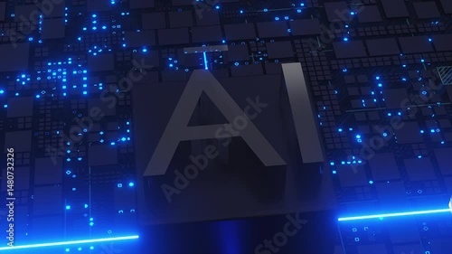 AI 3d text. Computer generated