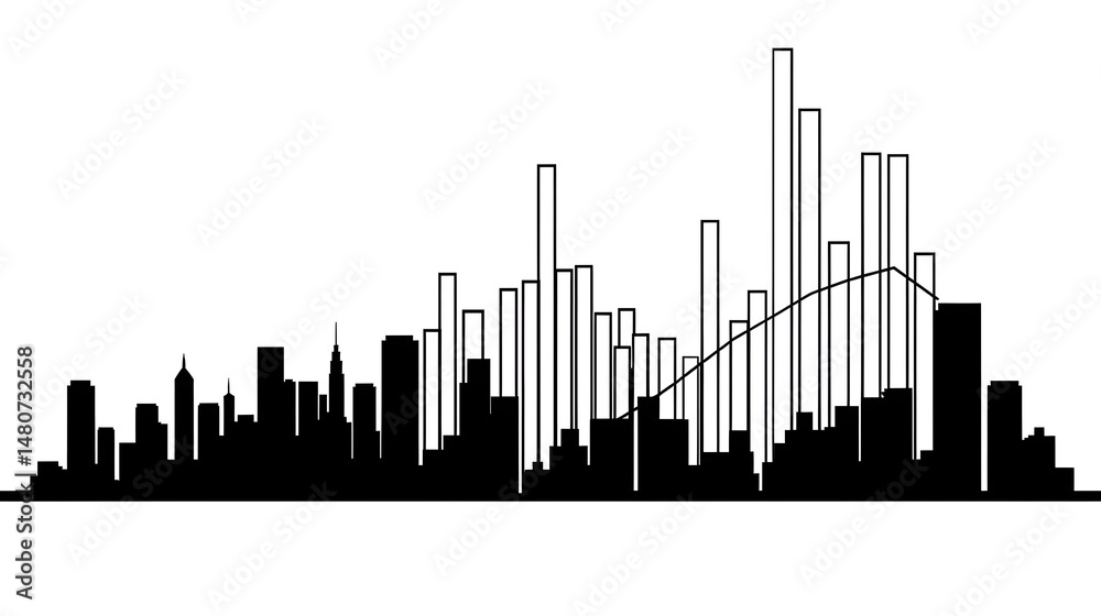 Fototapeta premium Professional Silhouette Statistics and Financial Graphics for Business Presentations