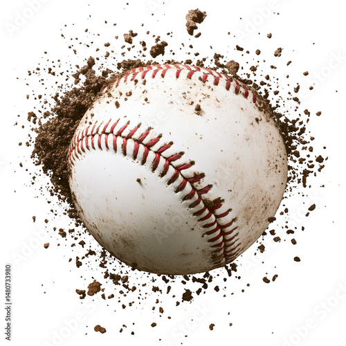 Wallpaper Mural Baseball ball in dirt close up sport equipment game object on transparent background Torontodigital.ca