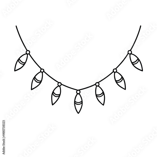 garland strand drawing line art