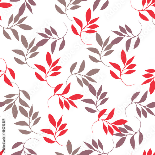 Elegant trendy vector ditsy floral seamless pattern design of beautiful abstract flowers and leaves. Foliage repeat texture background. Suitable for wallpaper, surface printing and textile