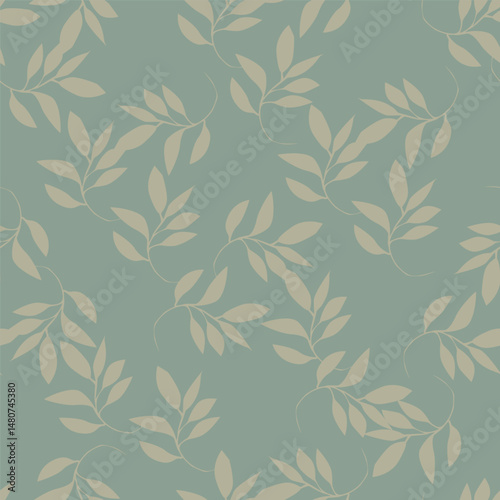 Wallpaper Mural Elegant trendy vector ditsy floral seamless pattern design of beautiful abstract flowers and leaves. Foliage repeat texture background. Suitable for wallpaper, surface printing and textile Torontodigital.ca