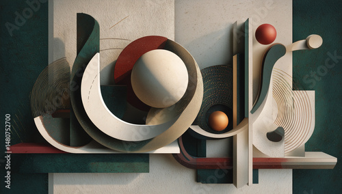 抽象的な立体構造の3Dアート / Abstract 3D art with geometric structure