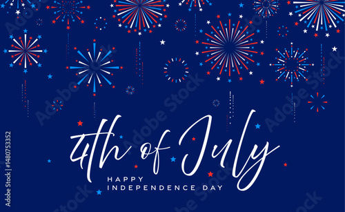 Independence Day, USA 4th of July, fireworks background