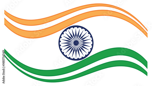 Celebrate India s vibrant spirit with this elegant stylized flag design Swirling saffron white and green stripes with