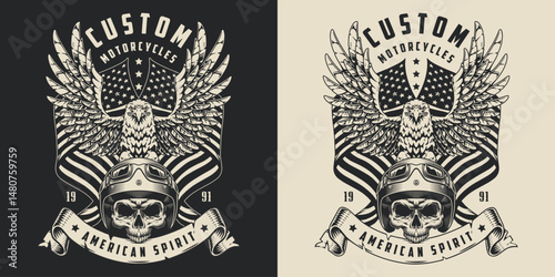 Custom motorcycle design with American flair