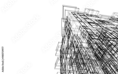  Architectural building 3d rendering