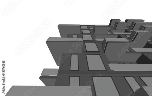  Architectural building 3d rendering