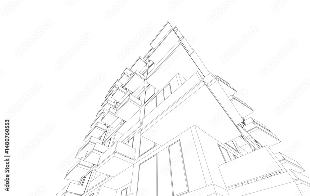 Fototapeta premium Architectural building 3d rendering