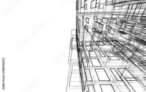  Architectural building 3d rendering