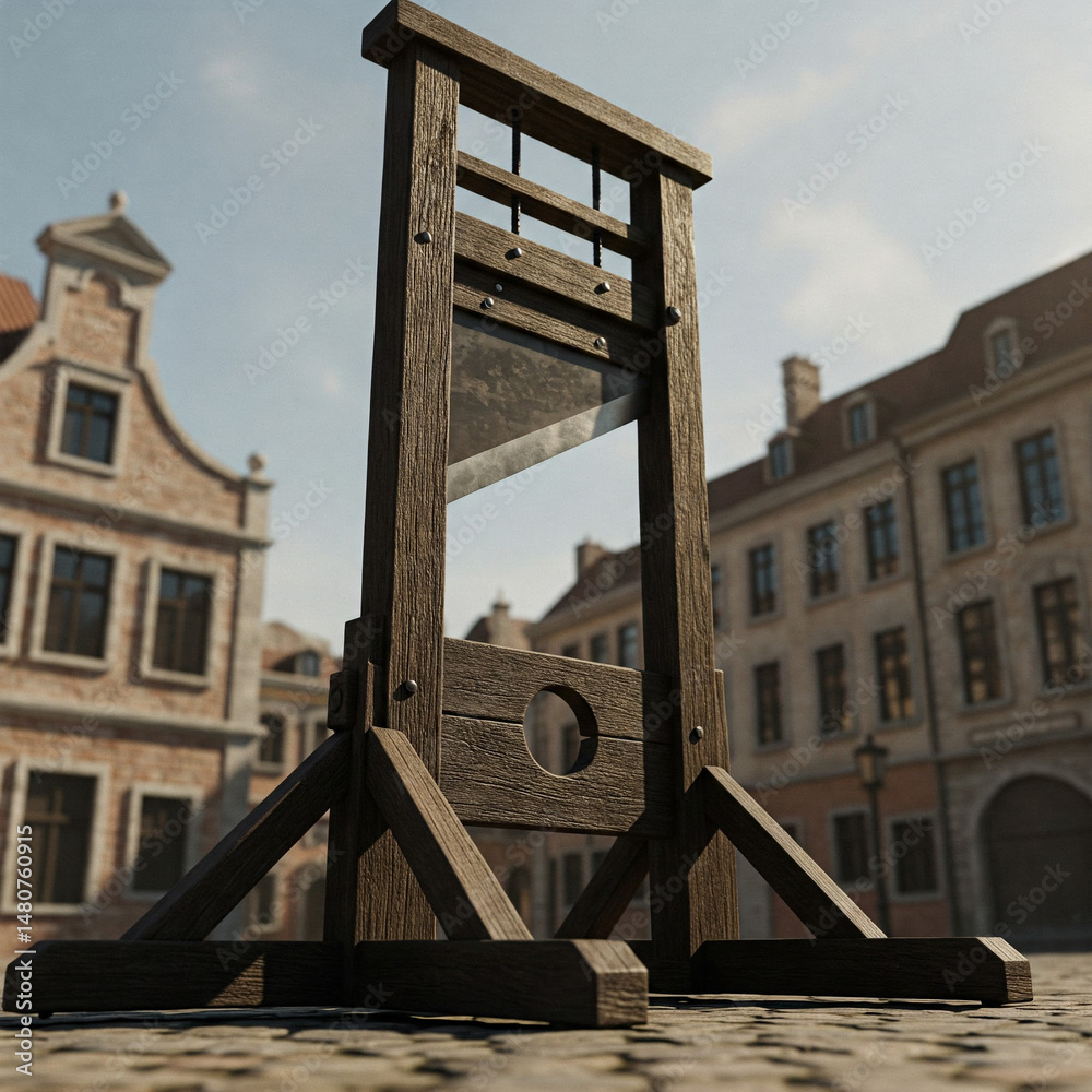An old guillotine in a medieval town