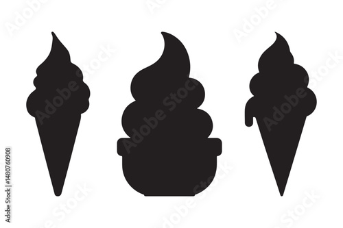 vector illustration of ice cream set