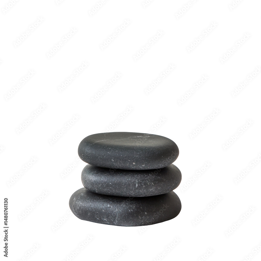 Stacked Black Stones for Relaxation and Meditation in a Calm Setting on transparent background Stacked Black Stones for Relaxation and Meditation in a Calm Setting on transparent background