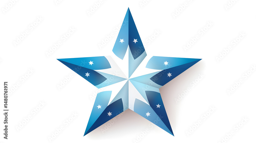 Obraz premium Abstract Star Shape with Blue Pattern Background Cartoon Vector Illustration