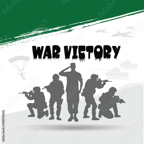 celebrating victory against india on 10th may 2025,Vector Illustration of pakistani Air Force Banner with fighter planes flying.pakistani flag theme
