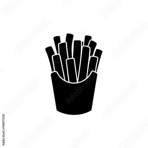 creative details Outline silhouette French-fries icon vector illustration 