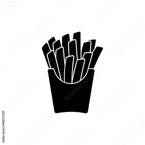 creative details Outline silhouette French-fries icon vector illustration 