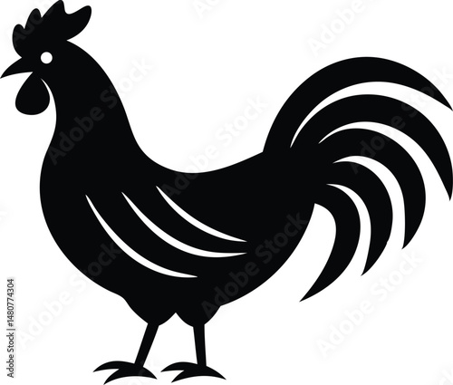 rooster mascot chicken silhouette vector